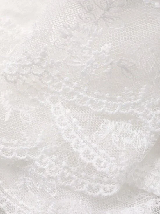 White Casual Women's Cotton Lace Patchwork Beach Vacation Shirt - Picture 7 of 7